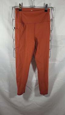 GapFit PowerMove High Rise Leggings with Pockets in Terracotta Orange, size S